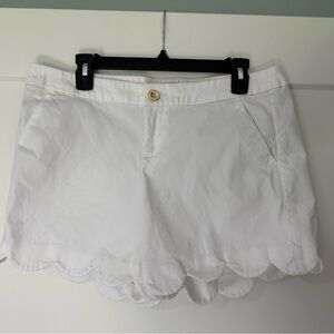 Lilly Pulitzer White Scalloped Hem Shorts